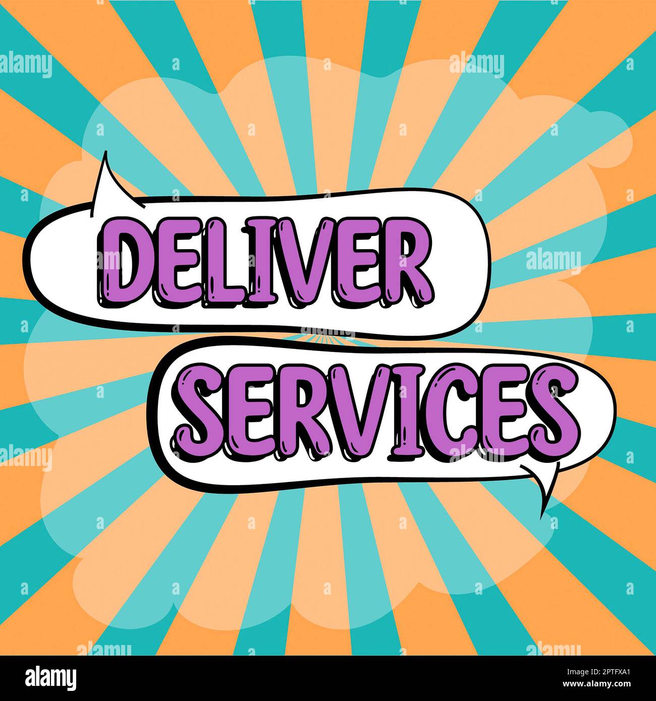 Sign displaying Deliver Services, Word for sending any kind of assistance or products to an area Stock Photo
