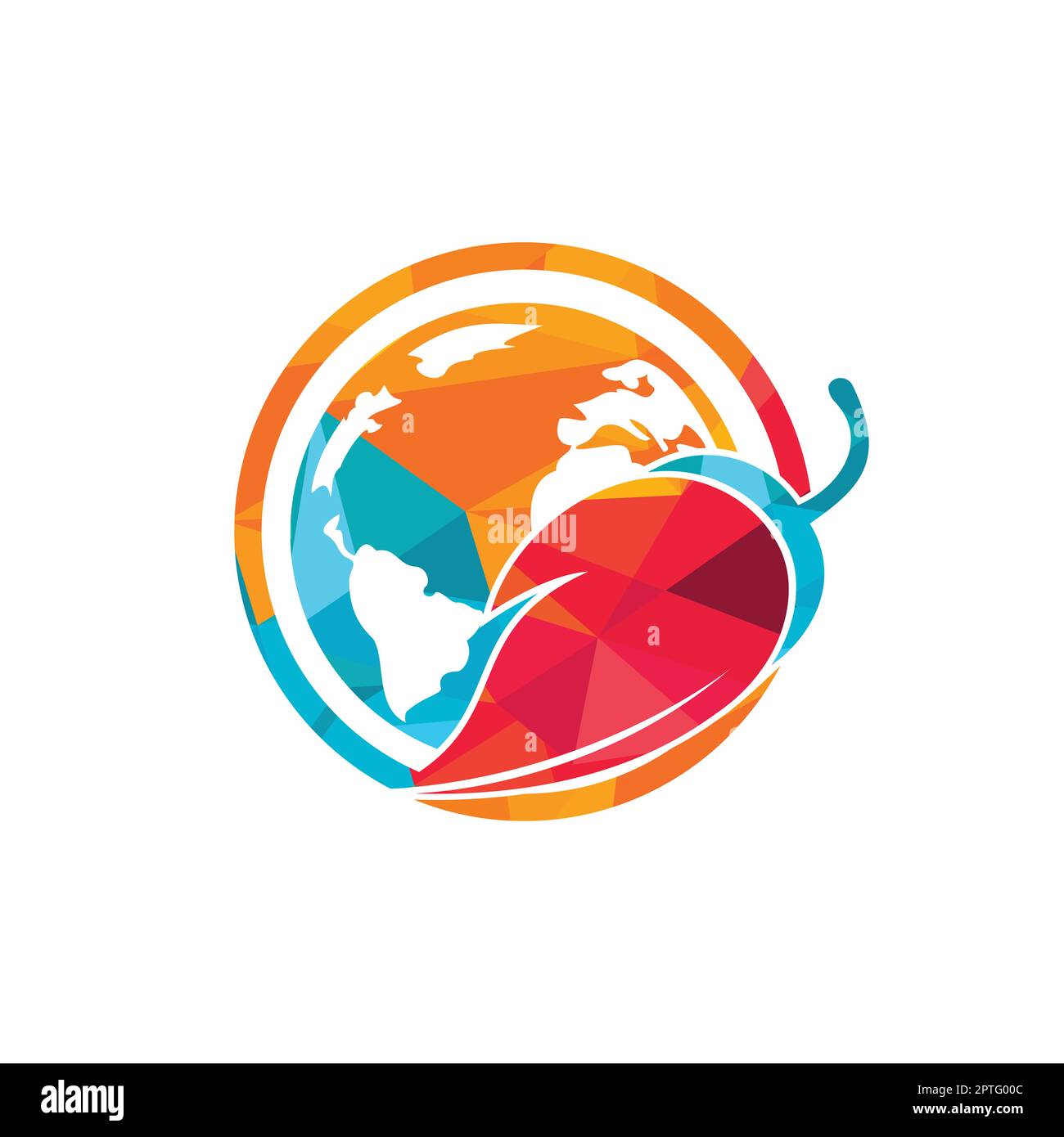 Spice world vector logo design. Chili and globe icon vector logo design