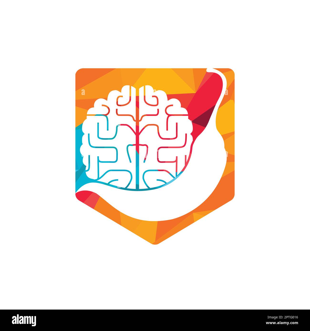Chili brain vector logo design template. Spicy intelligence logo design concept. Stock Vector