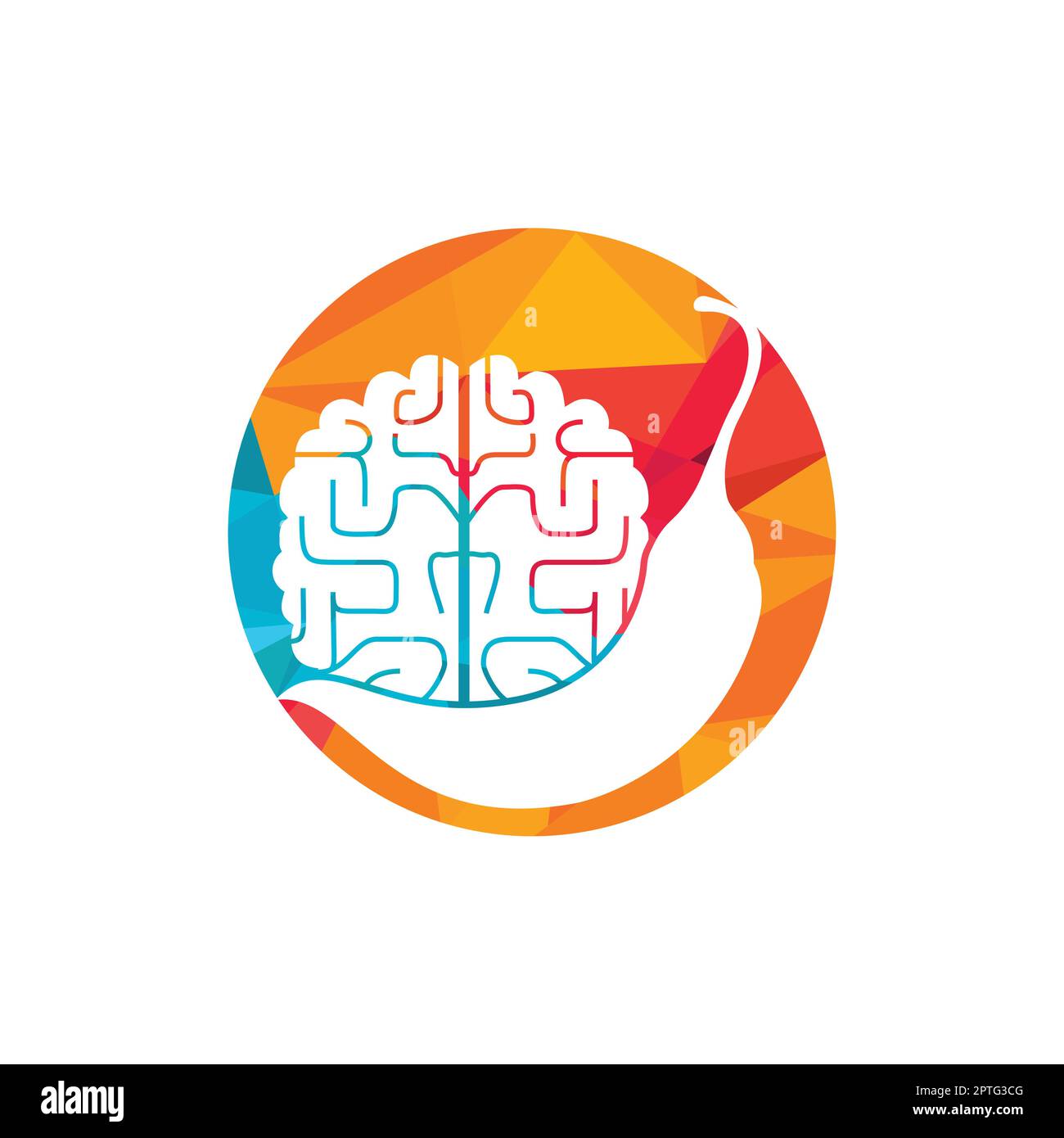 Chili brain vector logo design template. Spicy intelligence logo design concept. Stock Vector