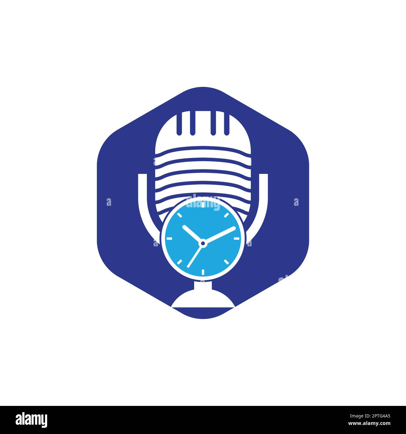 Podcast time vector logo design template. Stock Vector