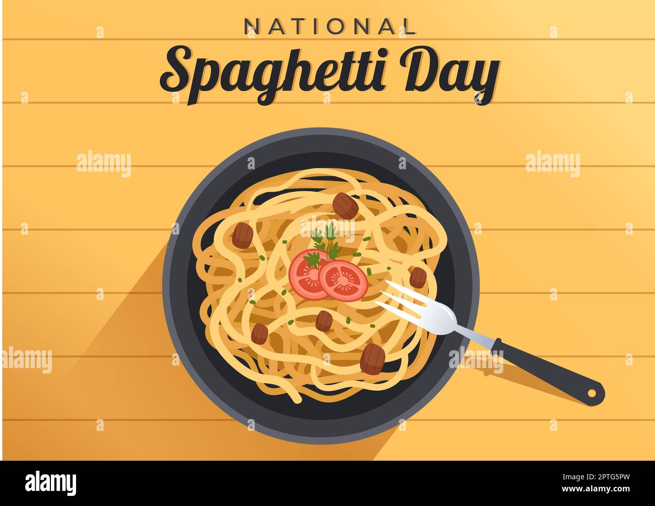 National Spaghetti Day on 4th January with a Plate of Italian Noodles