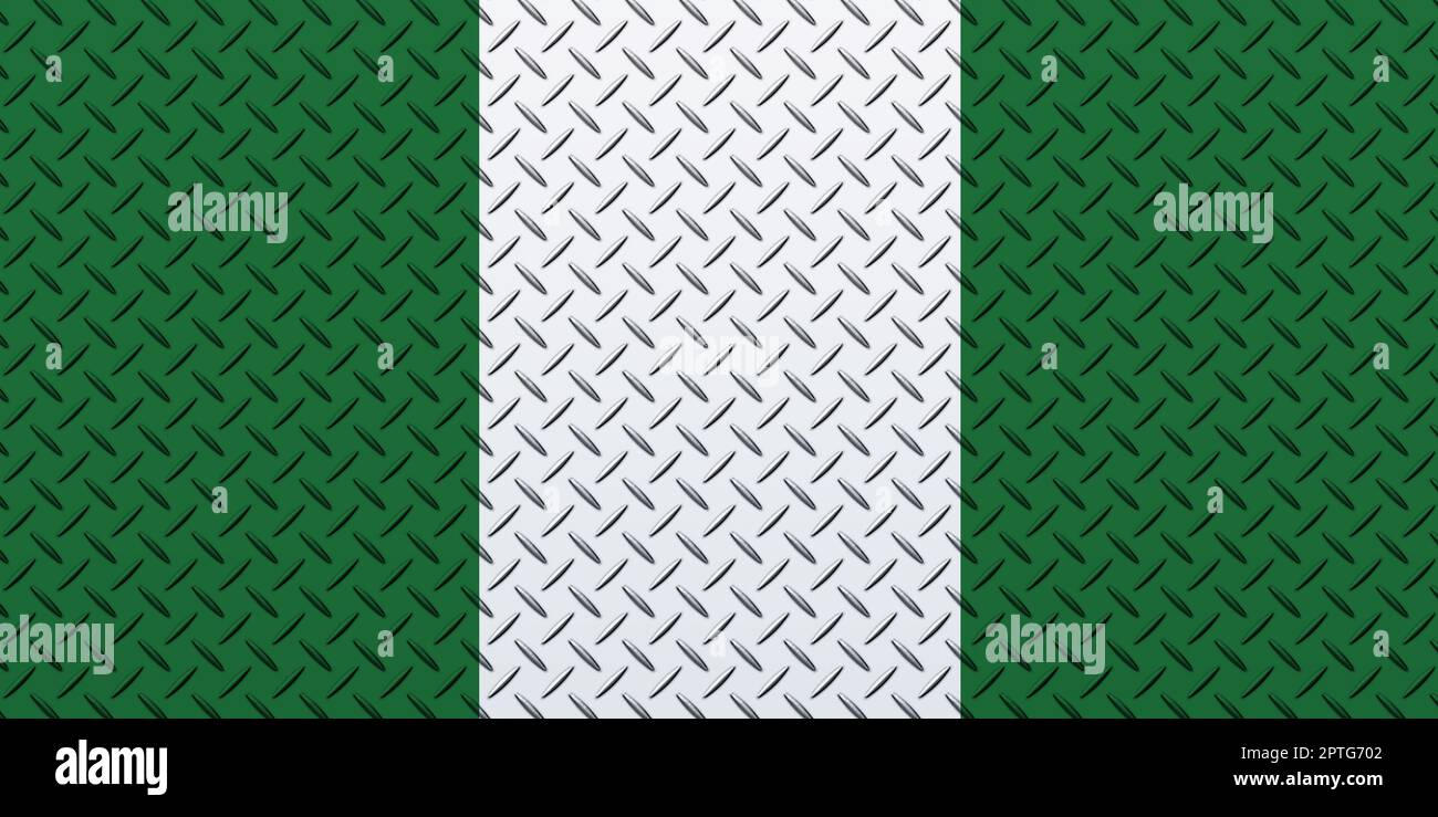 3D Flag of Nigeria on a metal wall background Stock Photo - Alamy