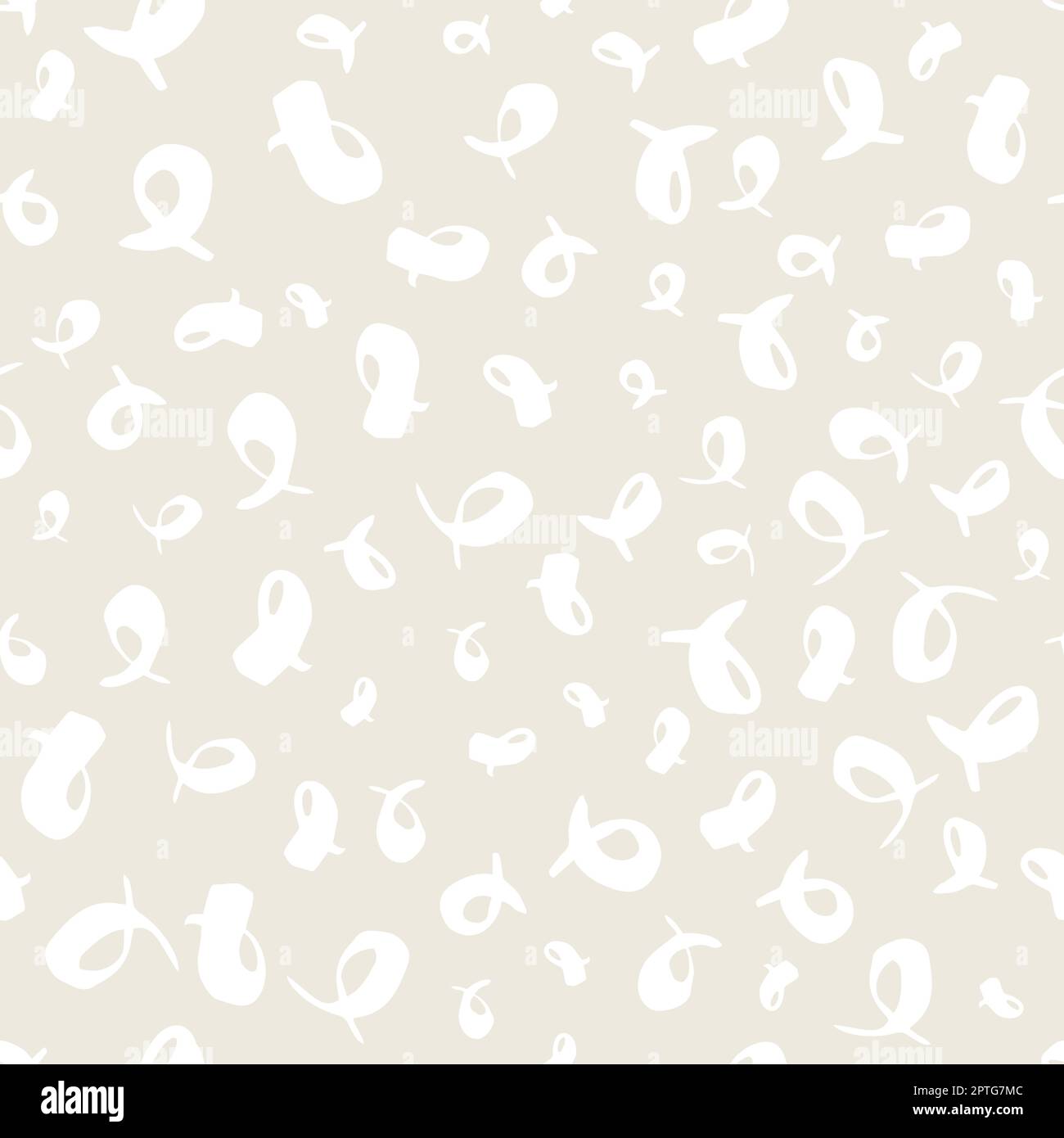 Seamless pattern with hand drawn loops. Hand painted with ink brush ...