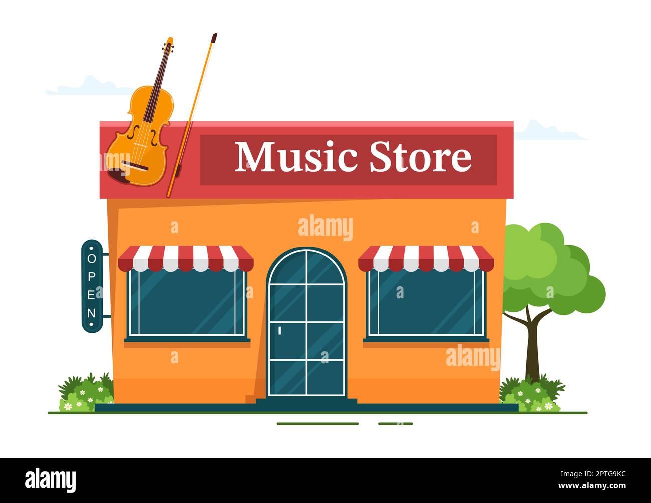 Music Store with Various Musical Instruments, CD, Cassette Tapes and ...