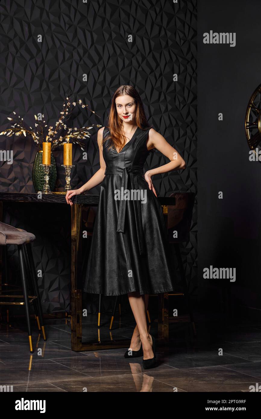 Faux leather dress hi-res stock photography and images - Alamy