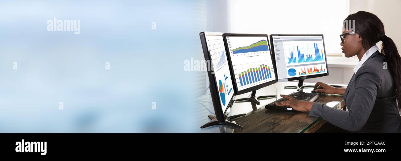 African American Business Woman Advisor Financial Using Computer Stock ...