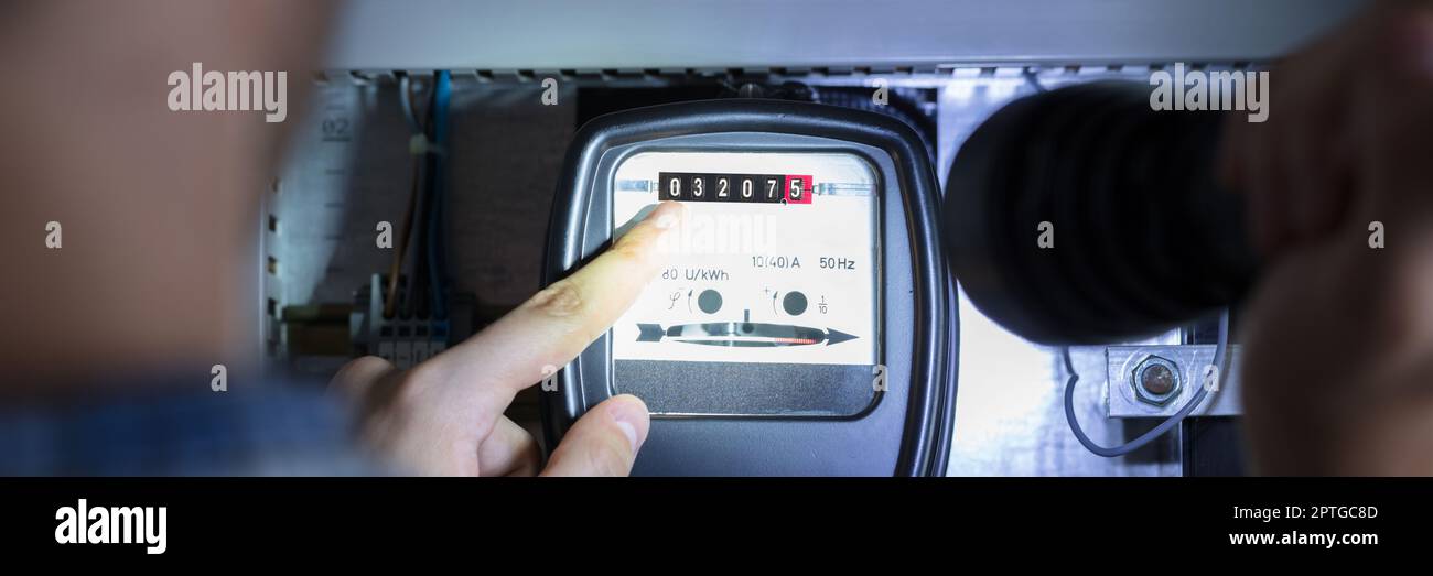 Electric Meter Energy Bill Test At Home Stock Photo Alamy