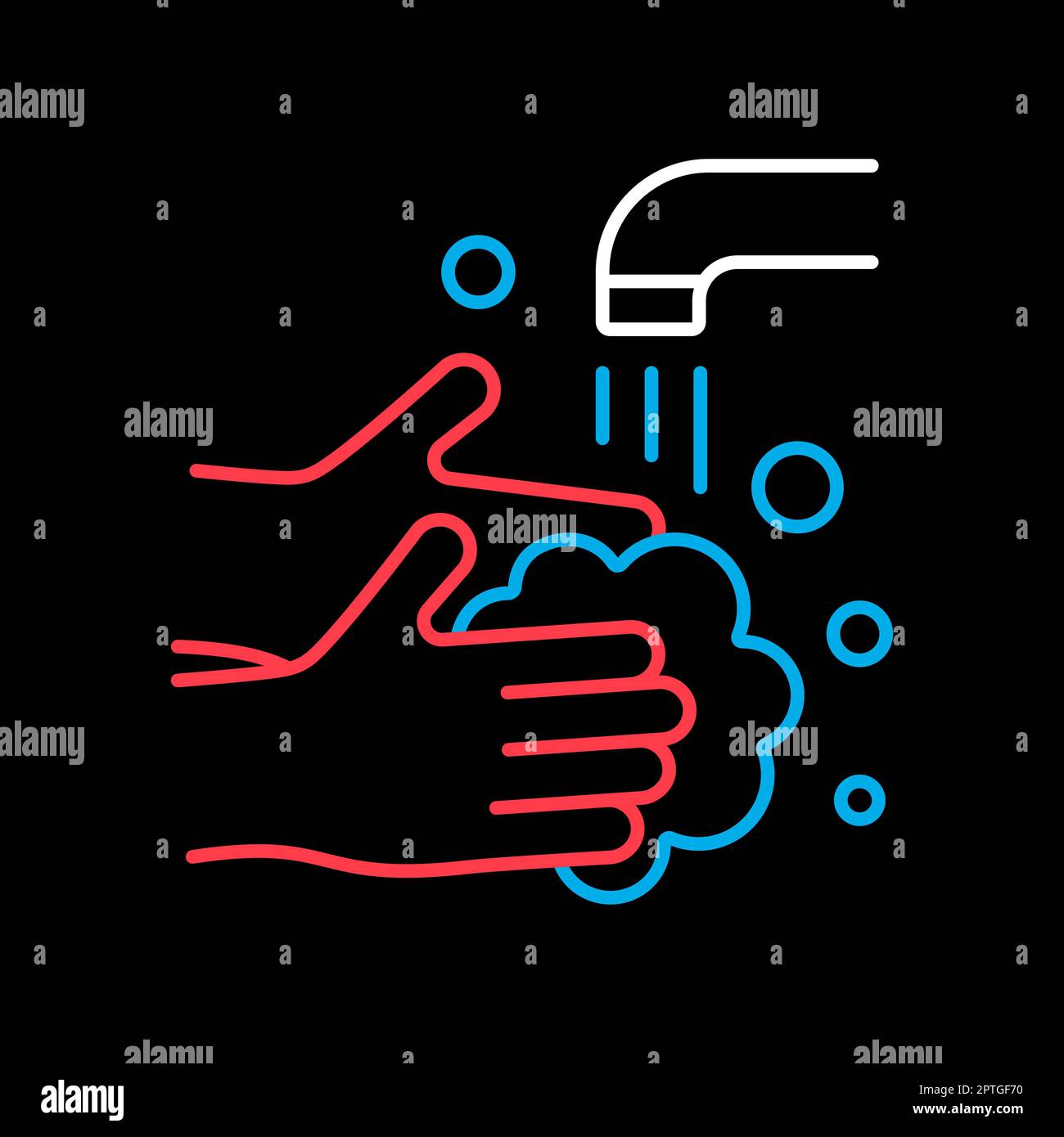 Washing hands with soap to prevent virus and bacteria vector flat icon ...