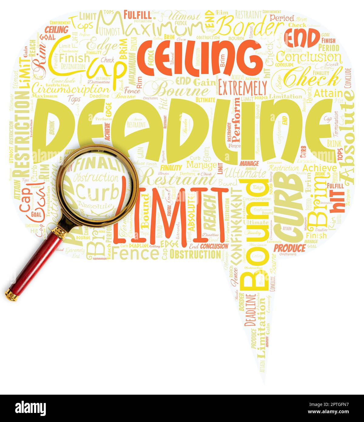Media Box Words Big word cloud in the shape of dialog box with word deadline Stock ...