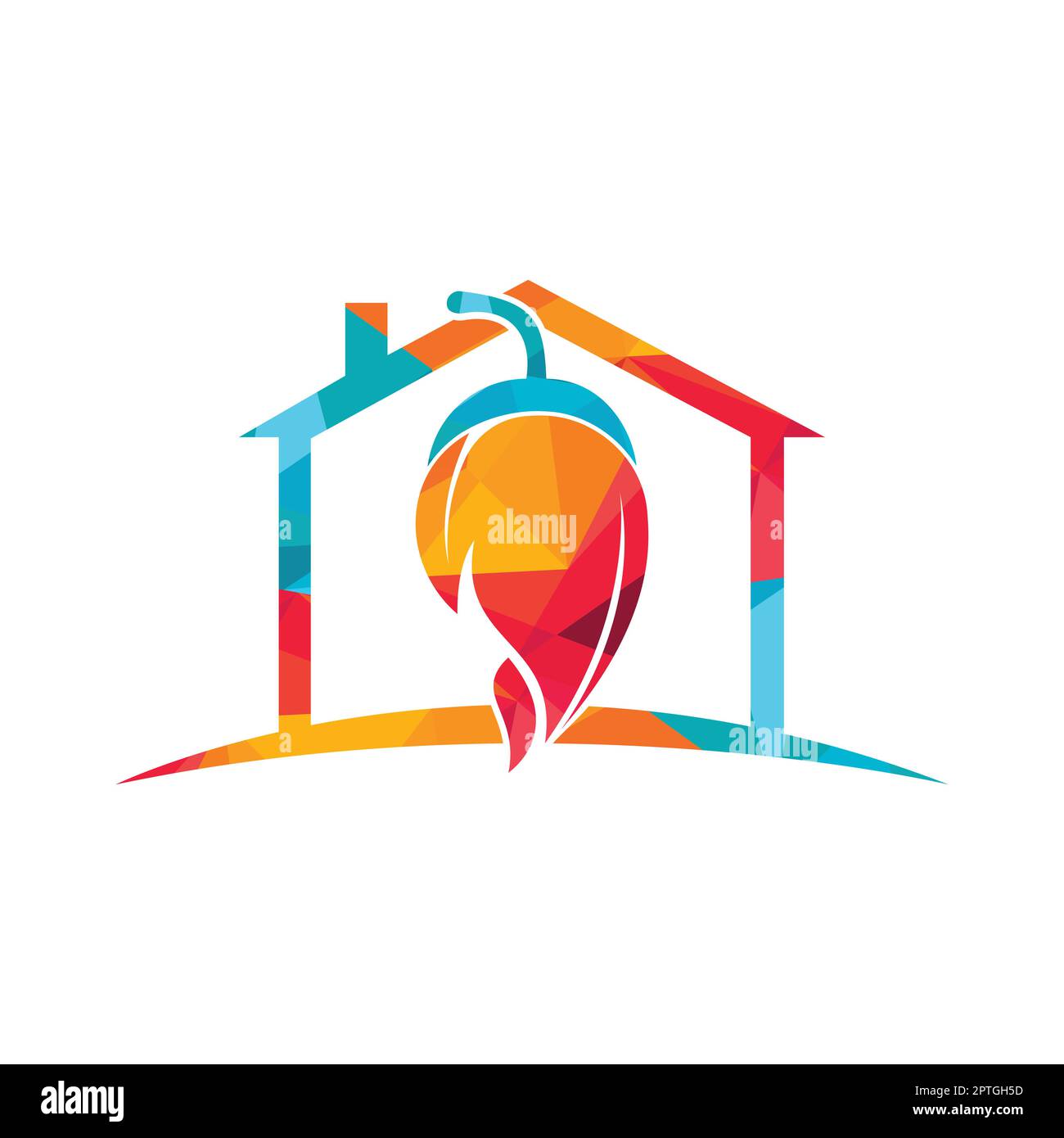Chili house vector logo design. Hot food logo concept vector. Hot chili