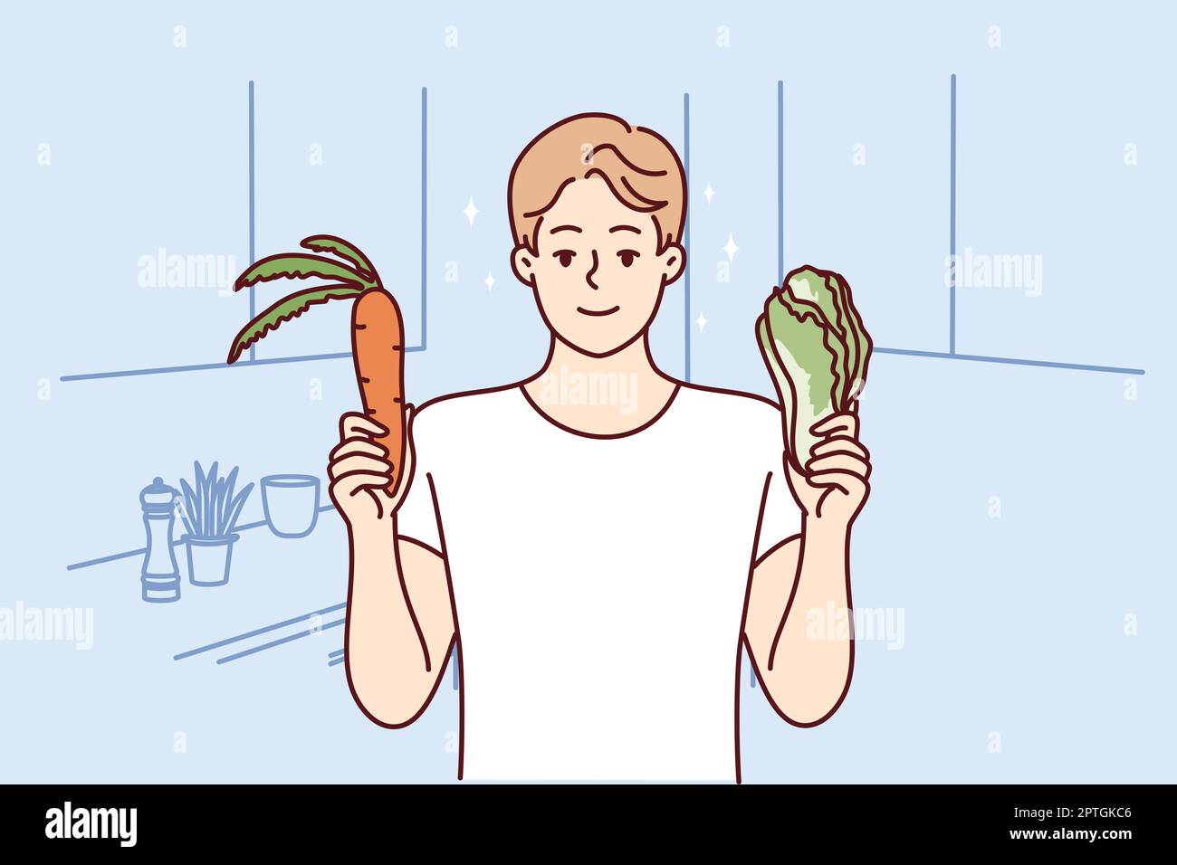 Young guy holding green Stock Vector Images - Alamy