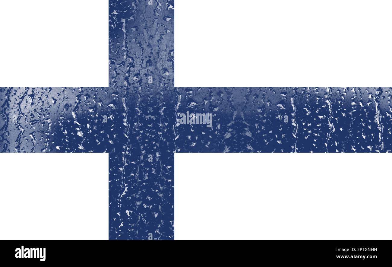 3D Flag of Finland on a glass with water drop background Stock Photo ...