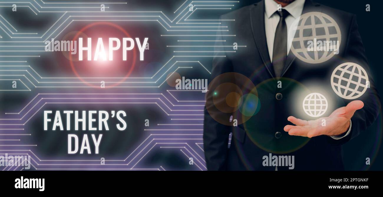 Sign displaying Happy Fathers Day, Business showcase celebrated to show love for the patriarch ...