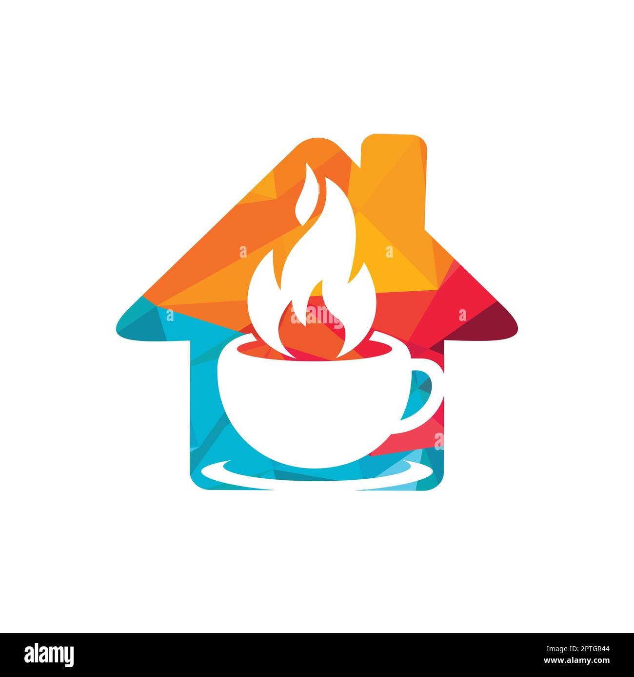 Hot coffee vector logo design template. Stock Vector