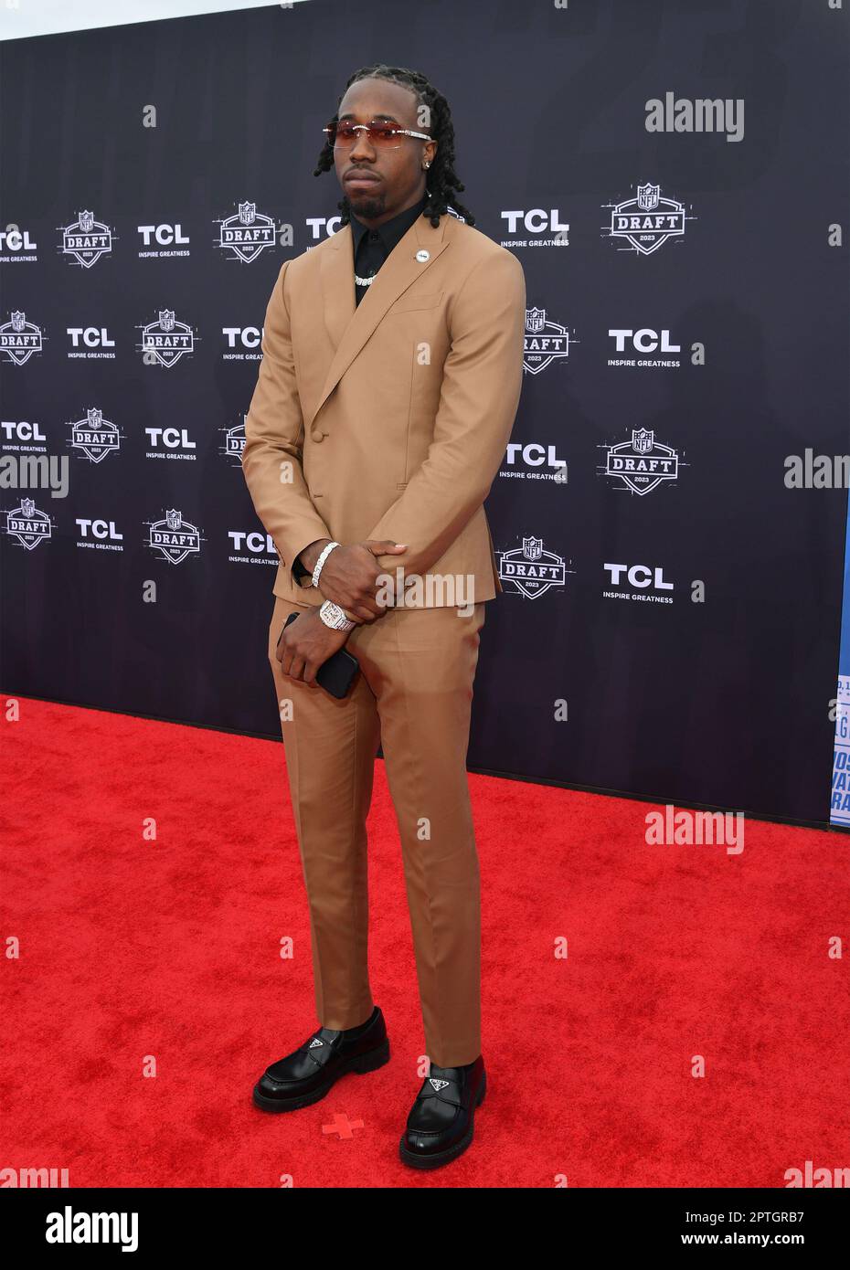 Joey Porter Jr. walks the red carpet of the 2023 NFL Draft at the