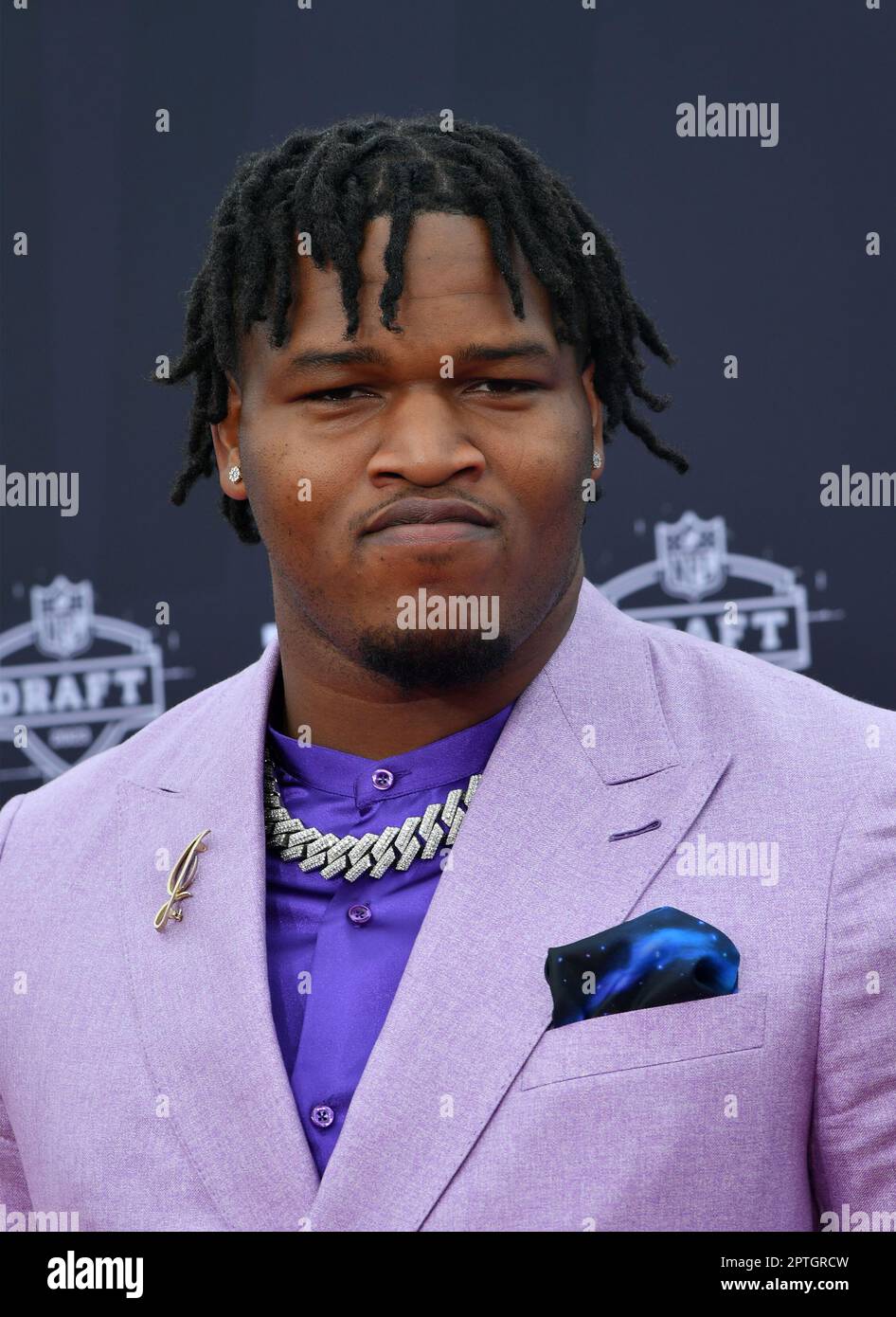 Jalen Carter walks the red carpet of the 2023 NFL Draft at the National