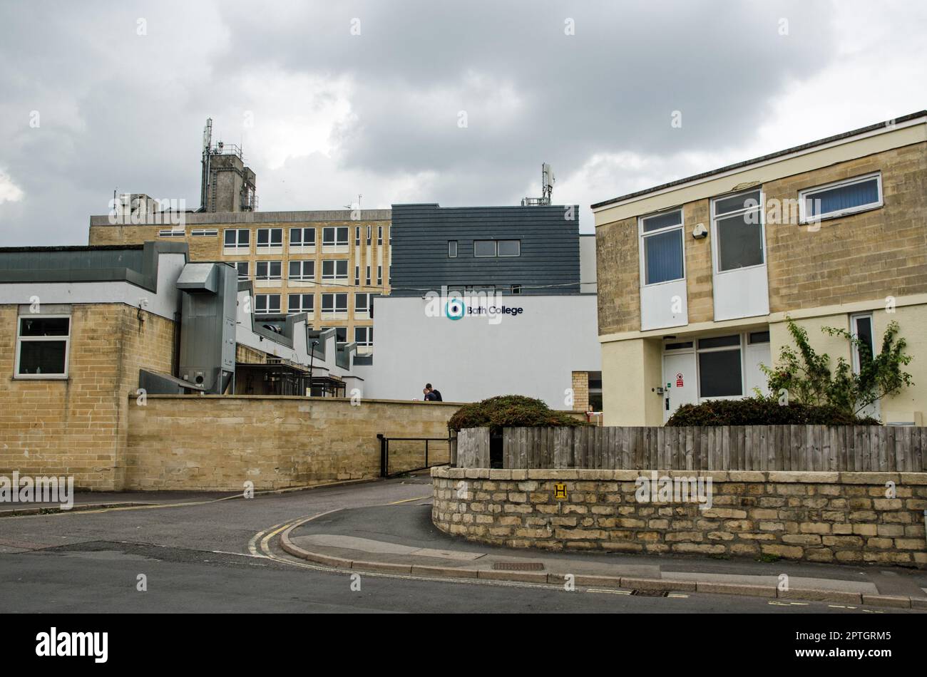Bath, UK - September 3, 2022:  View from the street of Bath College on a cloudy autumn afternoon. Stock Photo