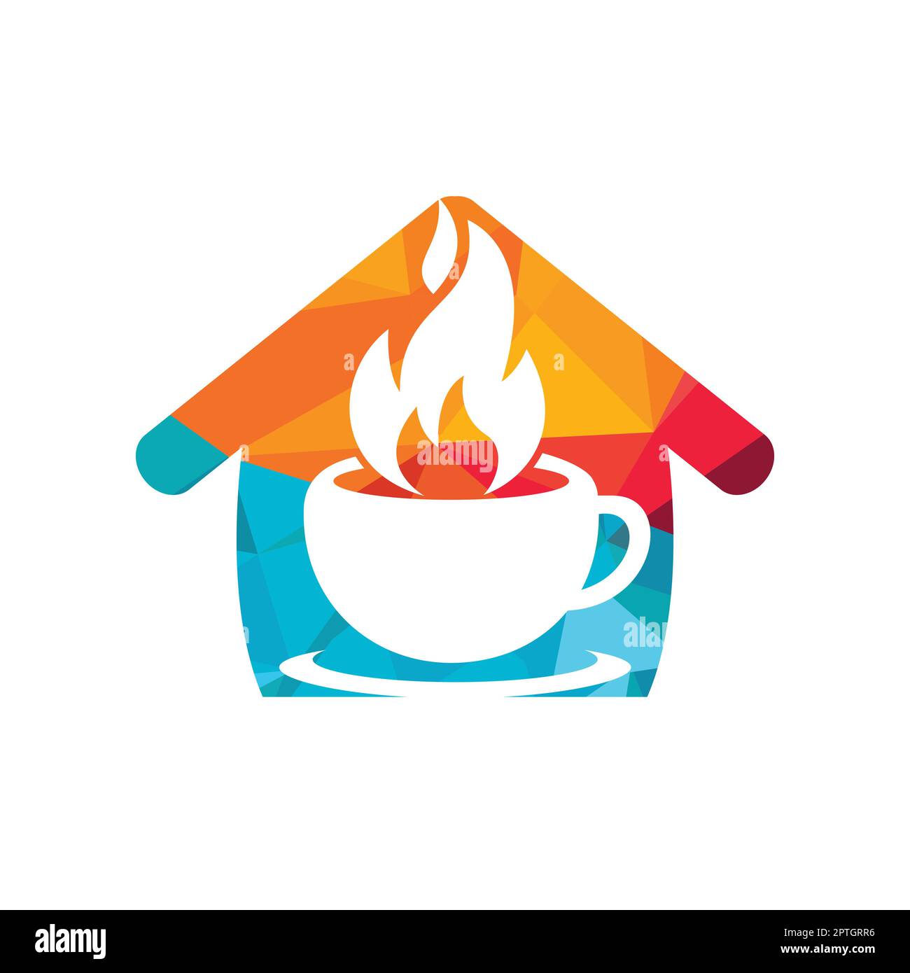 Hot coffee vector logo design template. Stock Vector