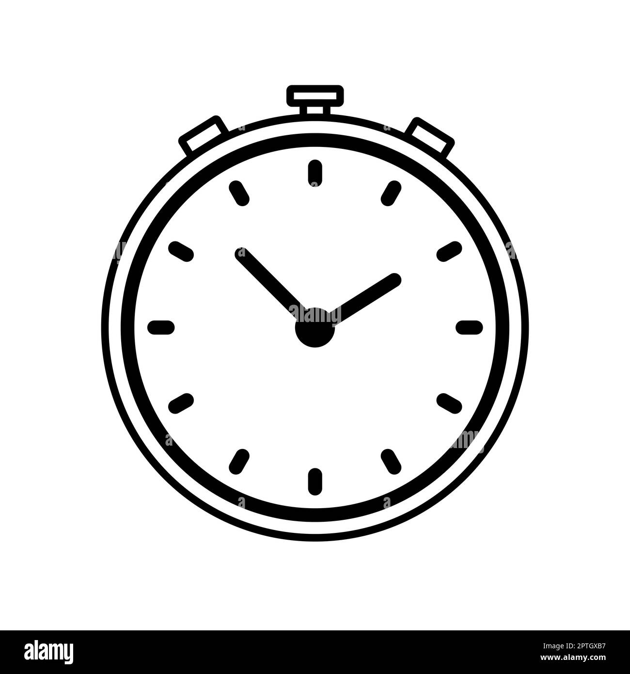 Stopwatch round clock icon, white transparent clock face arrow icon