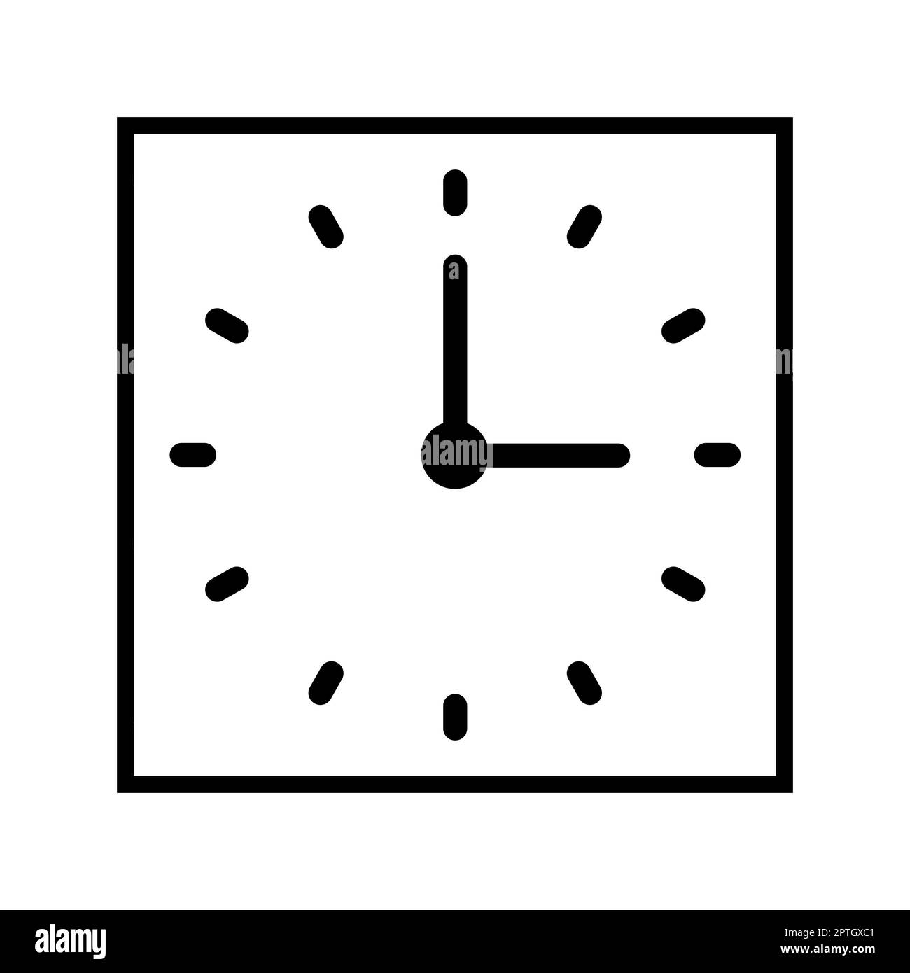 Square clock, white transparent clock face square arrow icon Vector