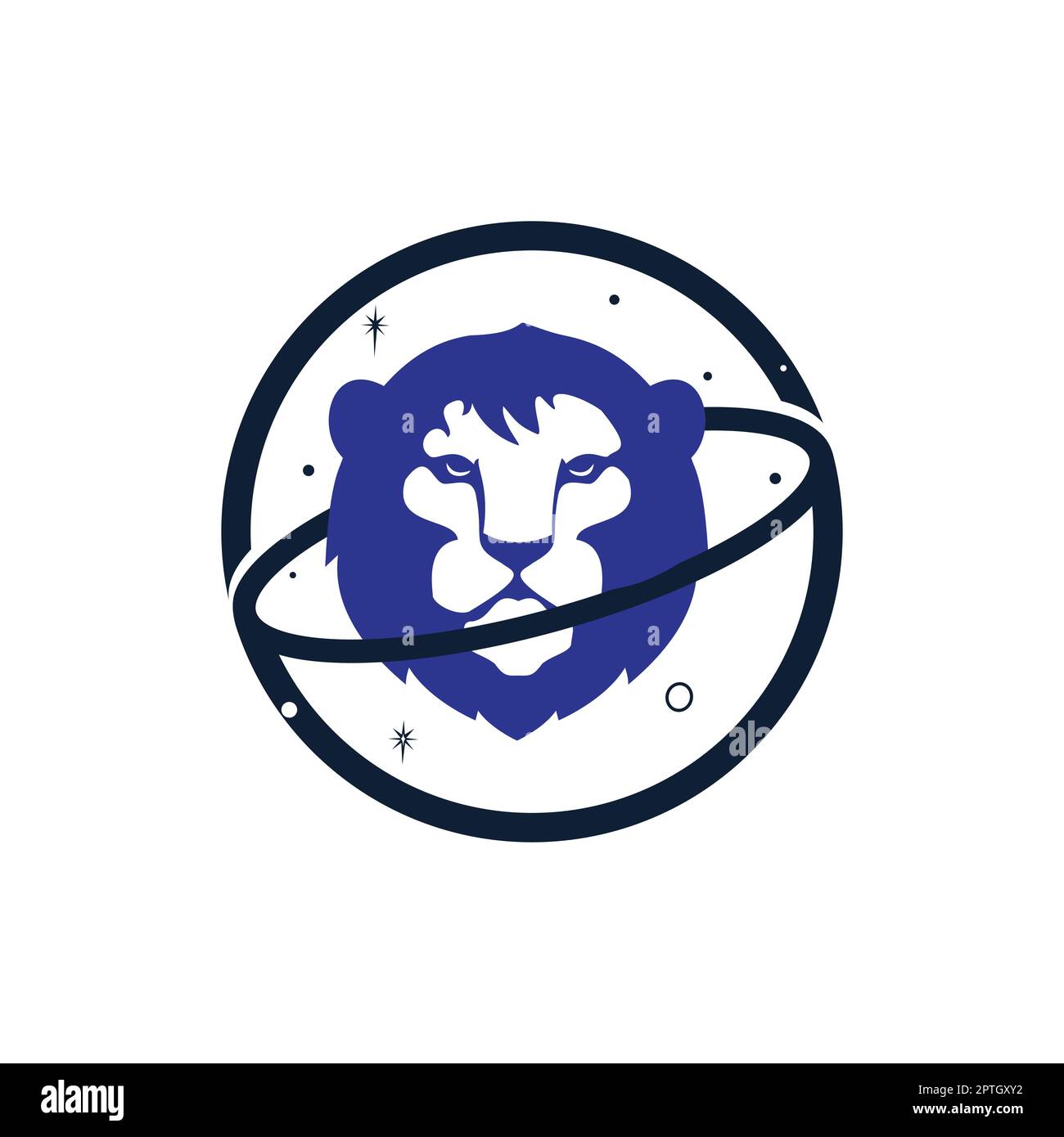 Lion planet vector logo design template. Stock Vector