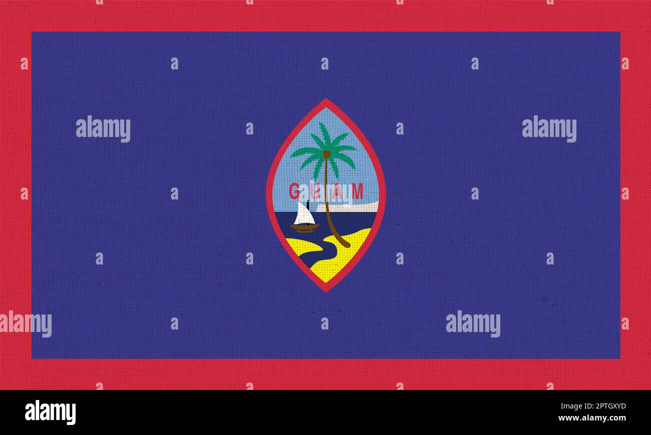 Flag of Guam. Official symbol of organized, unincorporated territory of