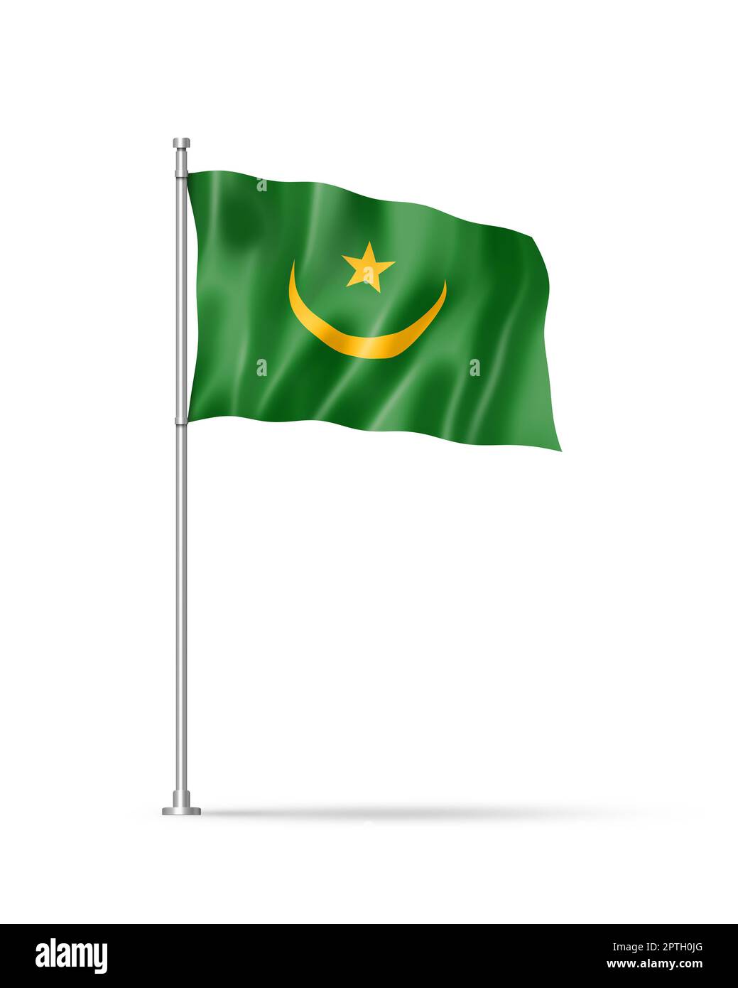 Mauritania flag, 3D illustration, isolated on white Stock Photo - Alamy