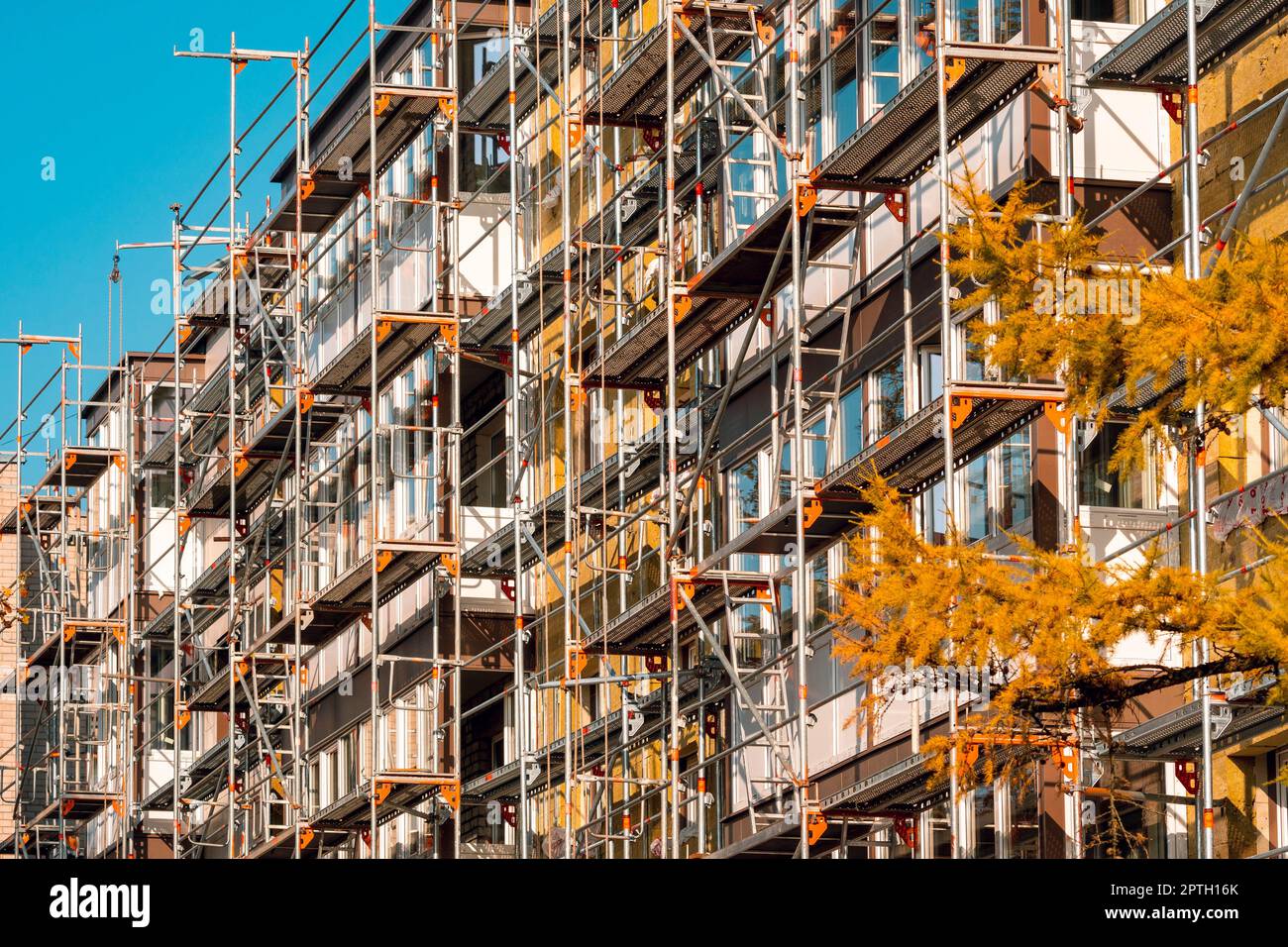 External wall insulation, perspective view of multistory. Energy ...