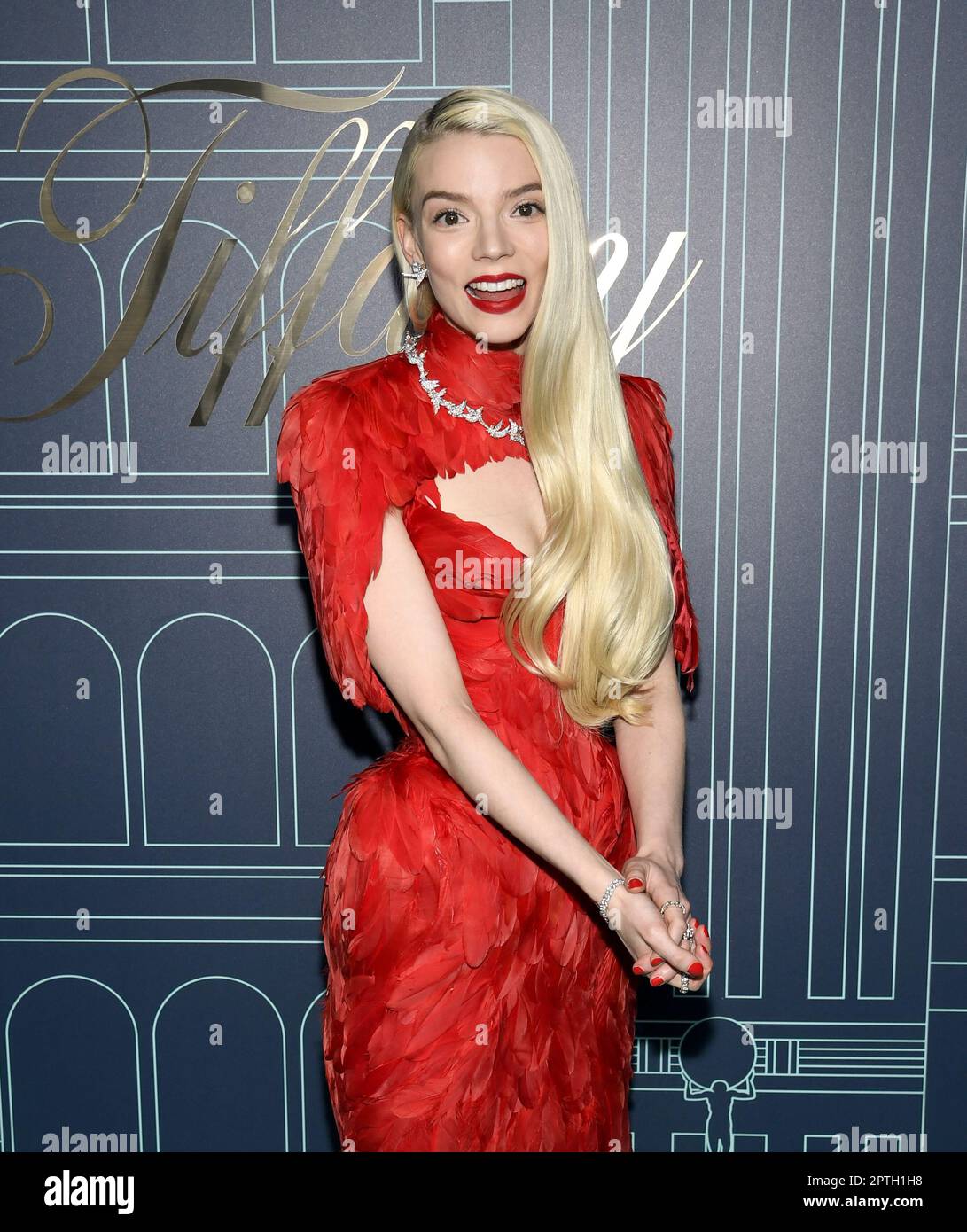 New York, USA. 27th Apr, 2023. Anya Taylor-Joy walks the carpet as Tiffany  & Co. celebrates the reopening of their NYC flagship store 'The Landmark',  New York, NY, Thursday April 27, 2023. (