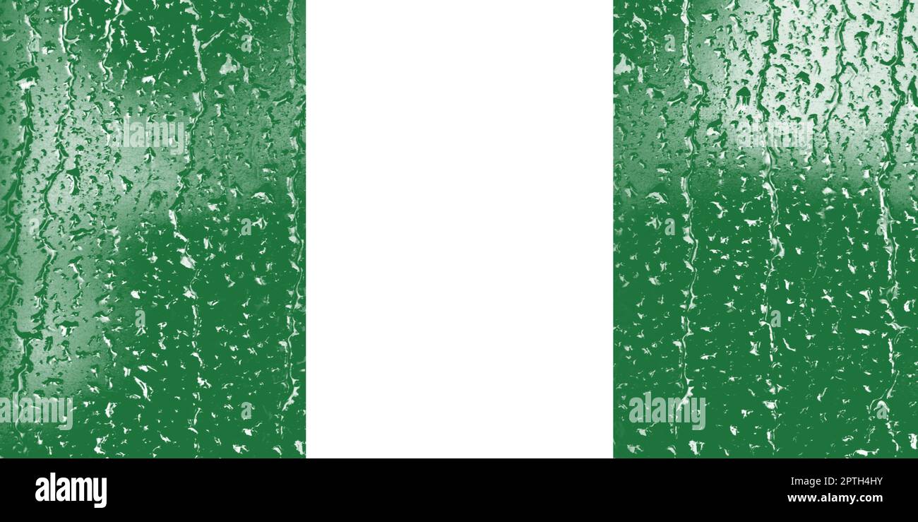 3D Flag of Nigeria on a glass with water drop background Stock Photo ...