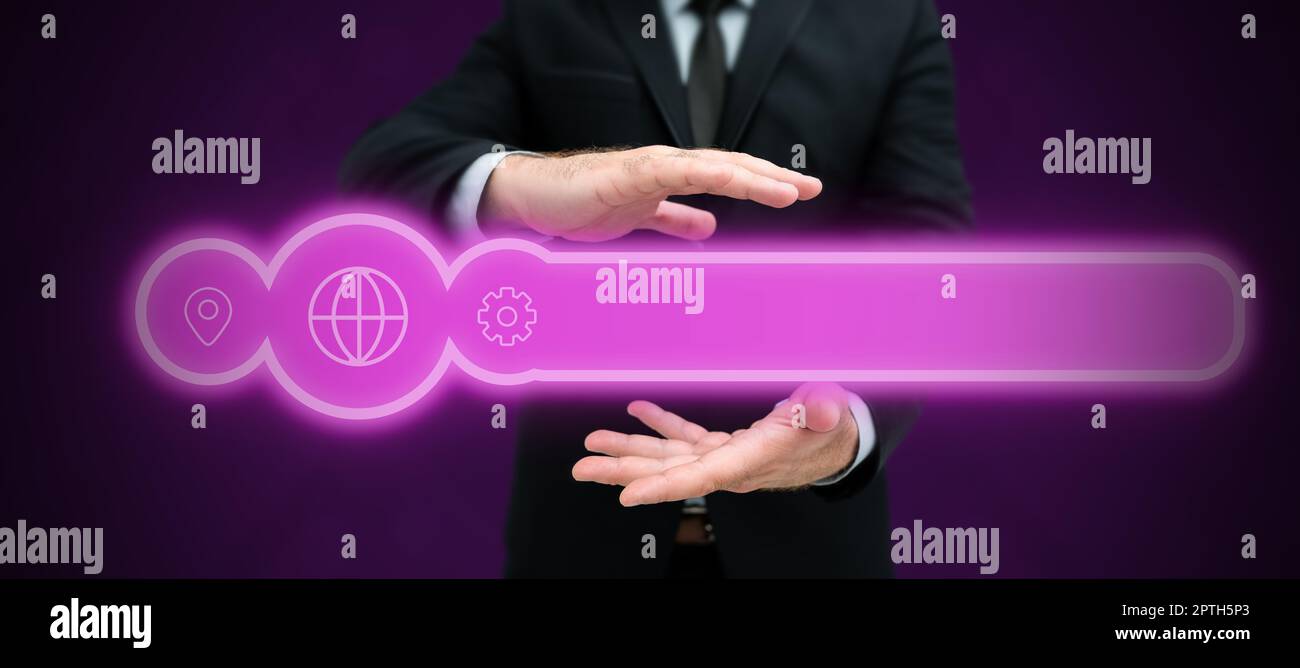 Business Man Presenting New Futuristic Technologies. Stock Photo