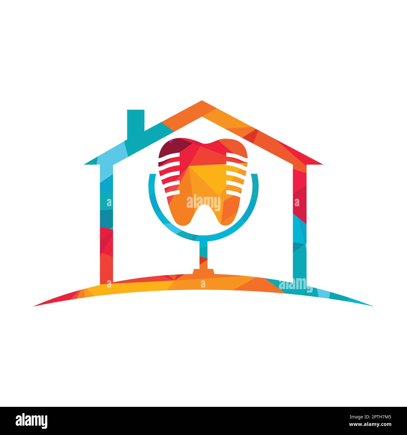 Dental podcast vector logo design template. Stock Vector