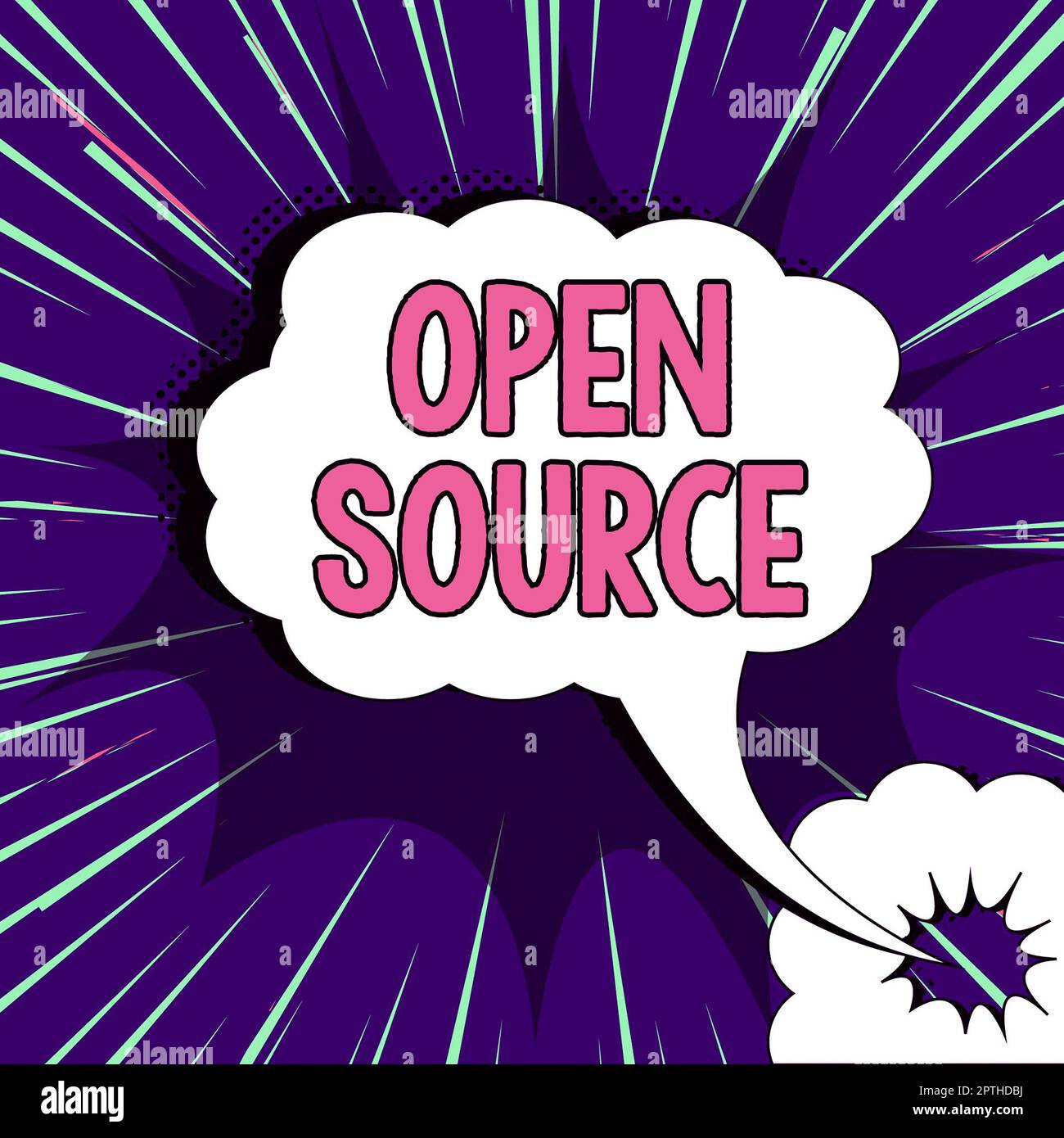 Text caption presenting Open Source, Business approach contains the ...