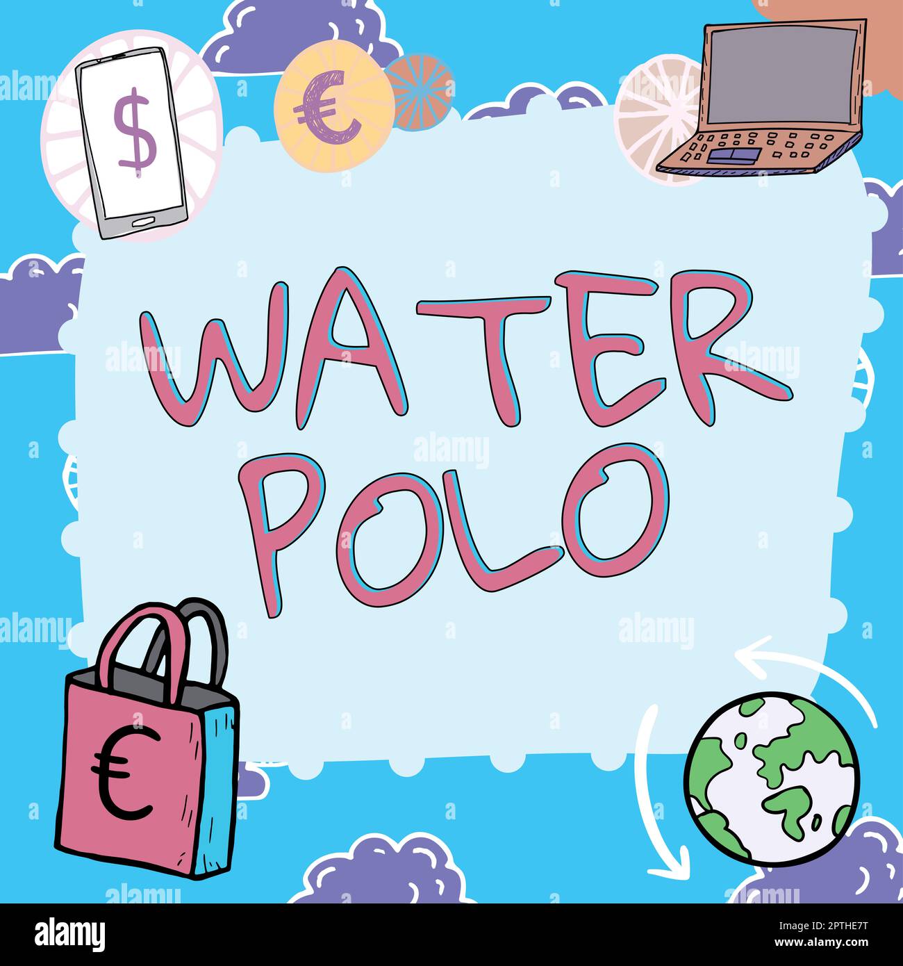 Handwriting text Water Polo, Word Written on competitive team sport