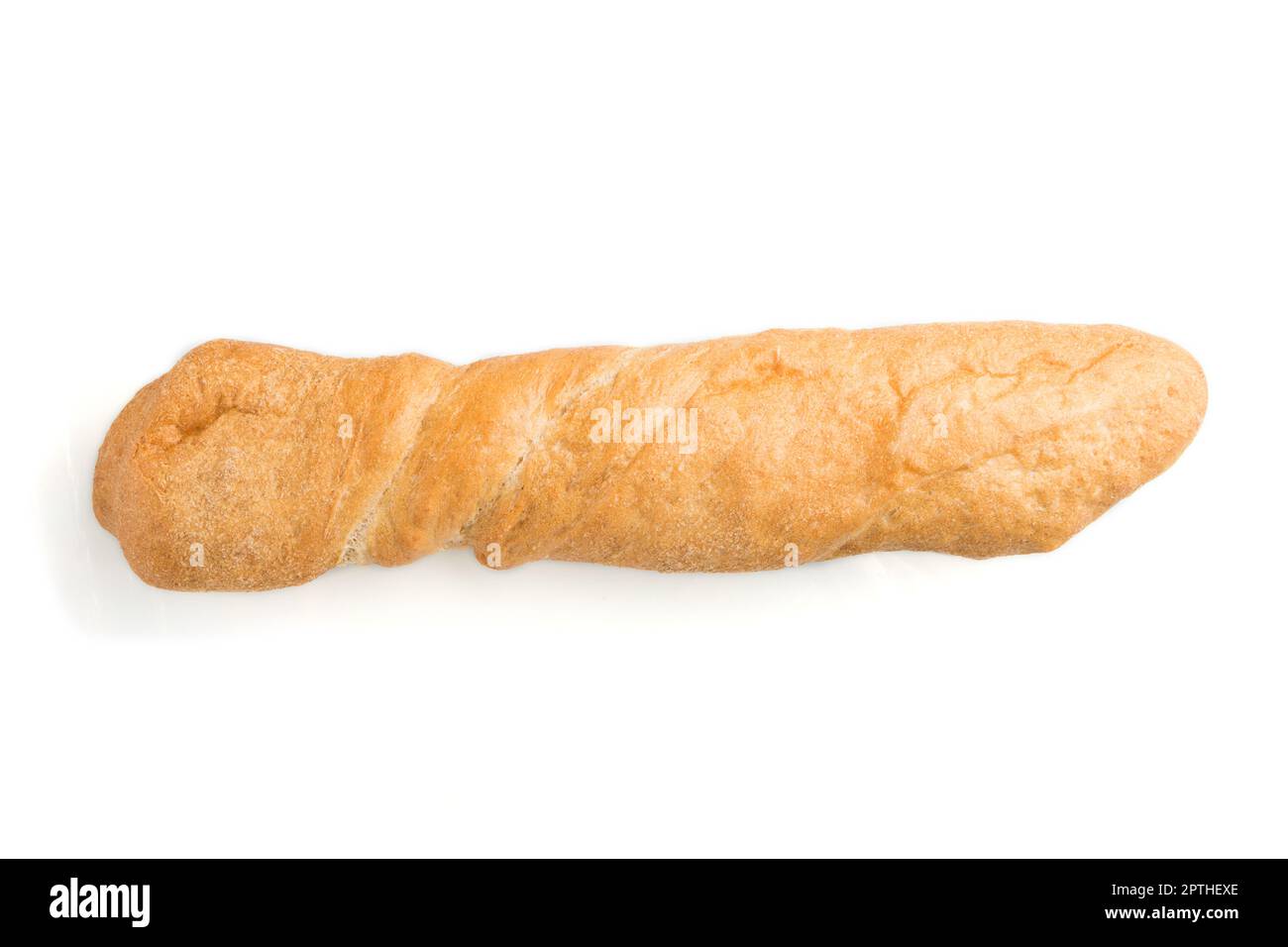 Fresh golden baguette with sesame seeds isolated on white background ...