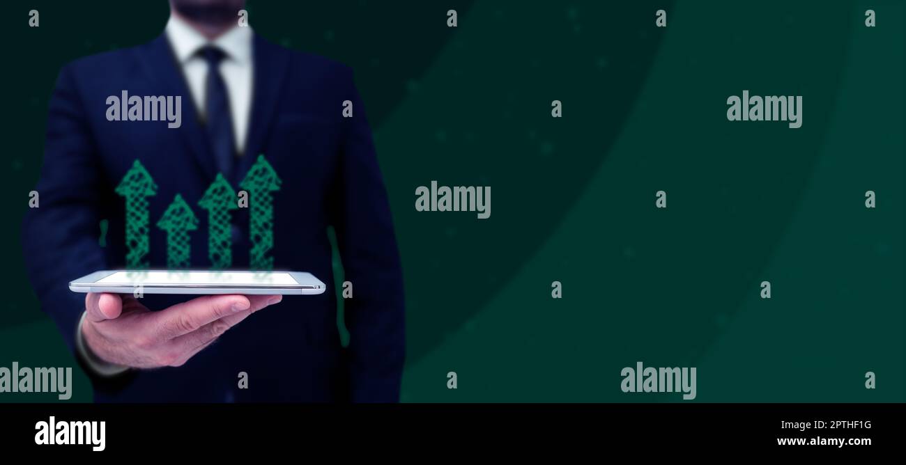 Business Man Presenting New Futuristic Technologies. Stock Photo