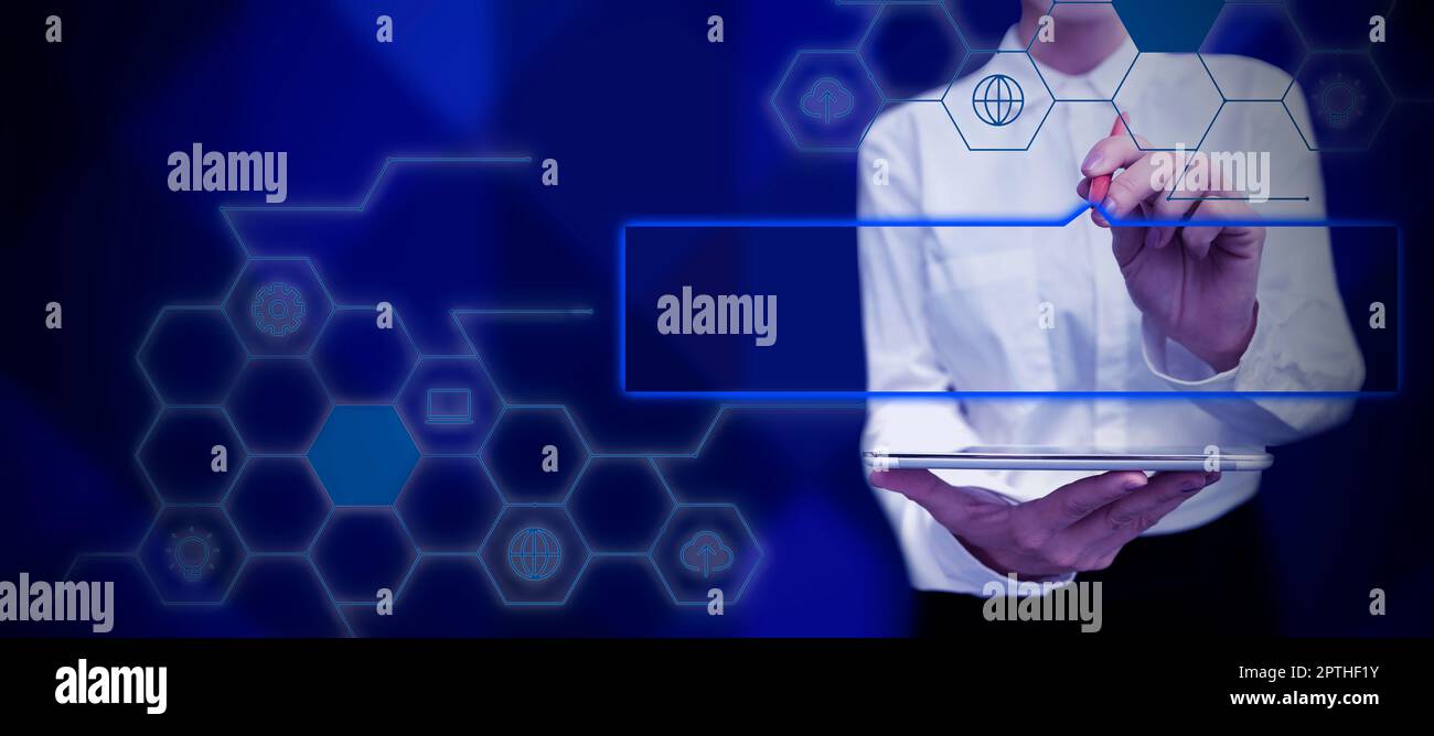 Business Man Presenting New Futuristic Technologies. Stock Photo