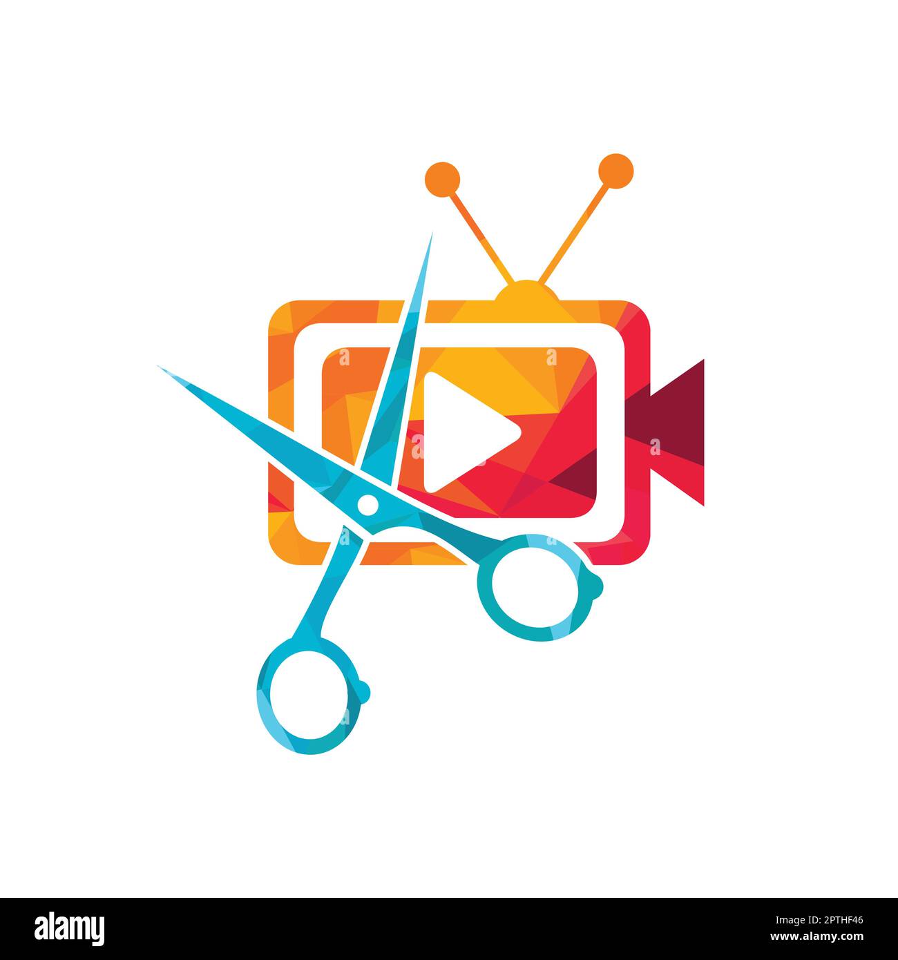 Movie film editor vector logo design. Video editing logo concept Stock ...
