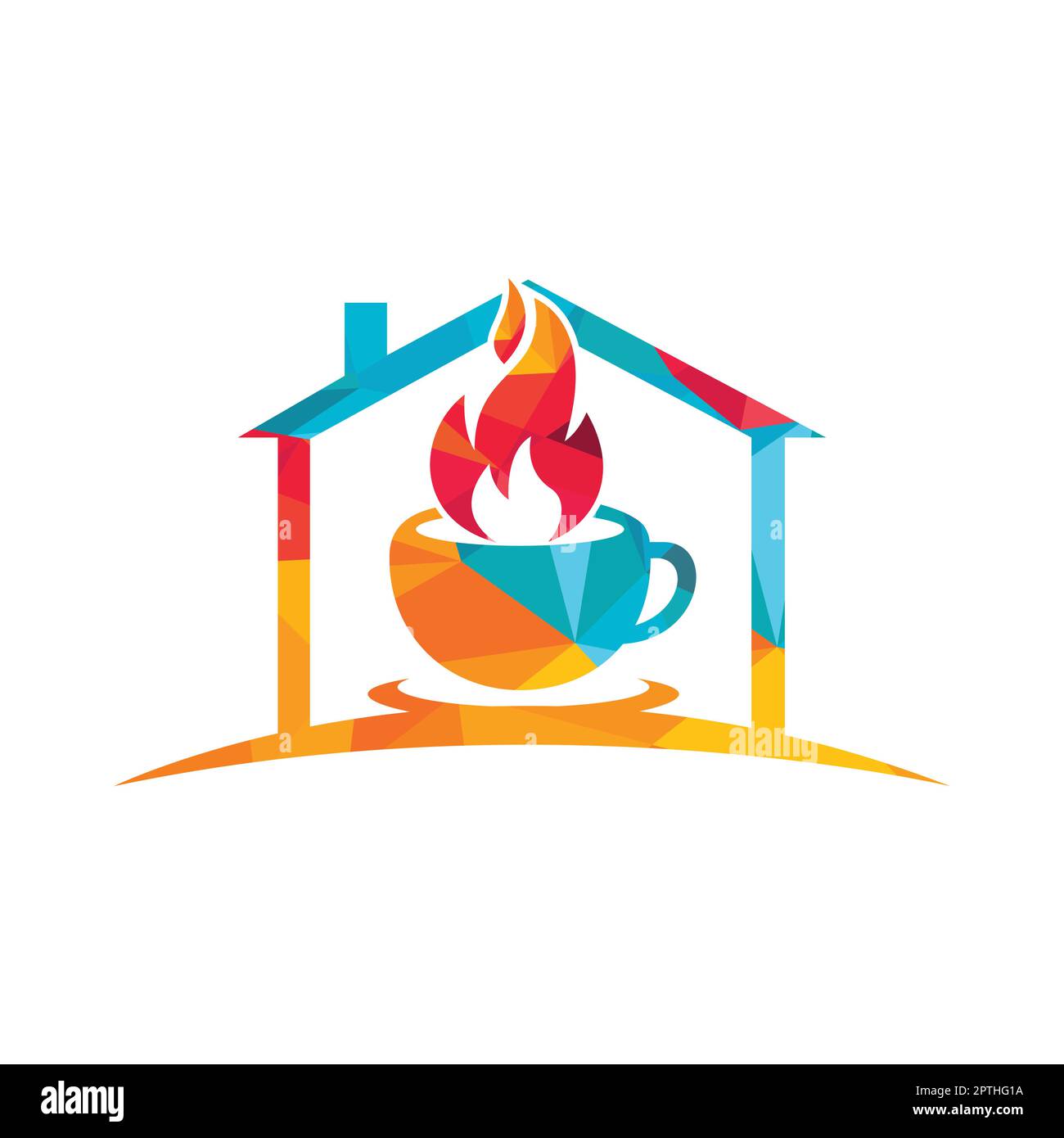 Hot coffee vector logo design template. Stock Vector