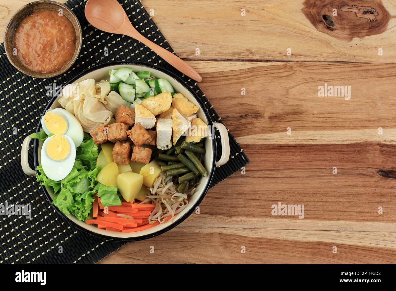 Gado Gado Indonesian Mix Salad from Boiled or Steam Vegetable Served ...