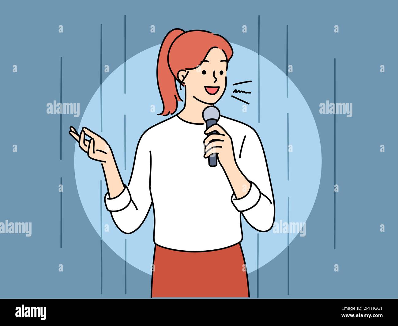 woman-on-stage-with-microphone-stock-vector-images-alamy