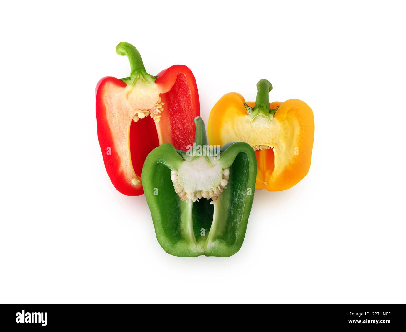 Bell peppers isolated on white background Stock Photo - Alamy