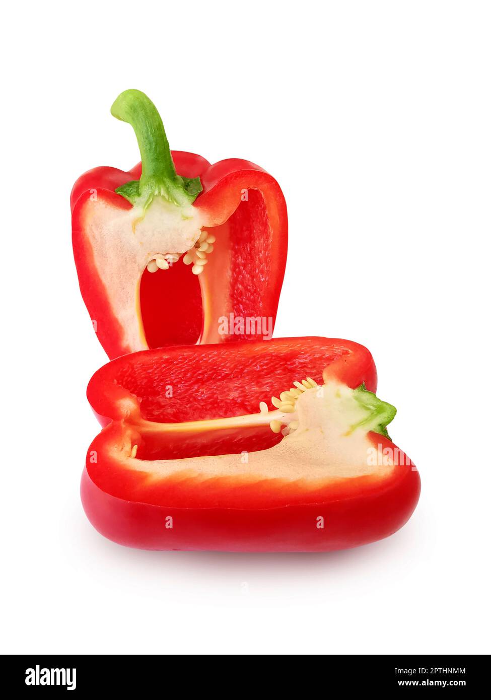 red sweet pepper isolated on white background Stock Photo - Alamy