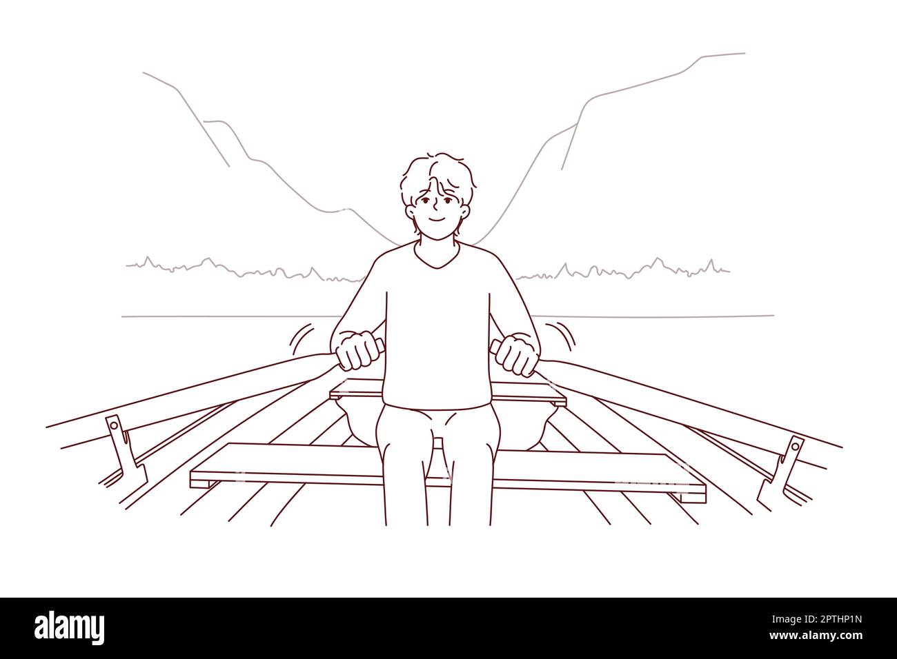 How To Draw A Man Rowing A Boat