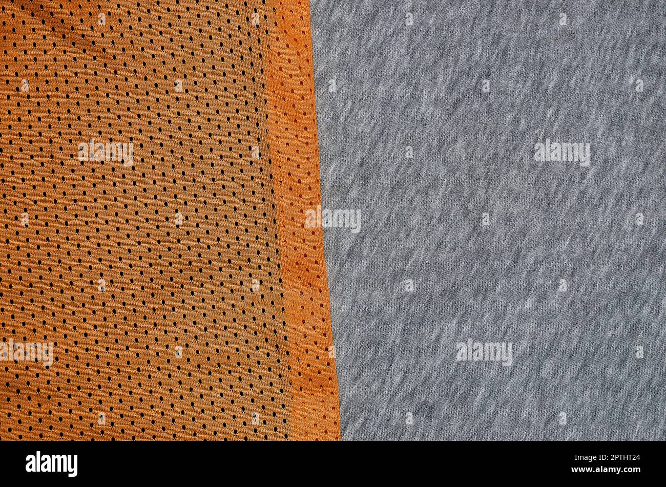Textile Rmpled Top view of cloth textile surface. Close-up rumpled heater and knitted ...