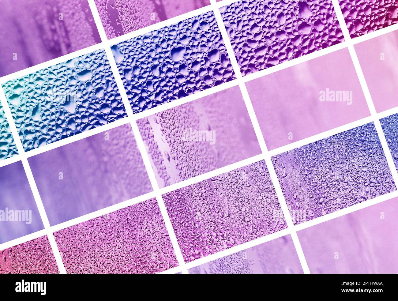 Glass Samples Collage A collage of many different fragments of glass, decorated with rain ...