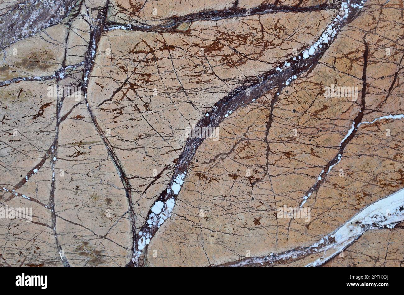 Texture of a solid and slippery beige marble surface as a material for