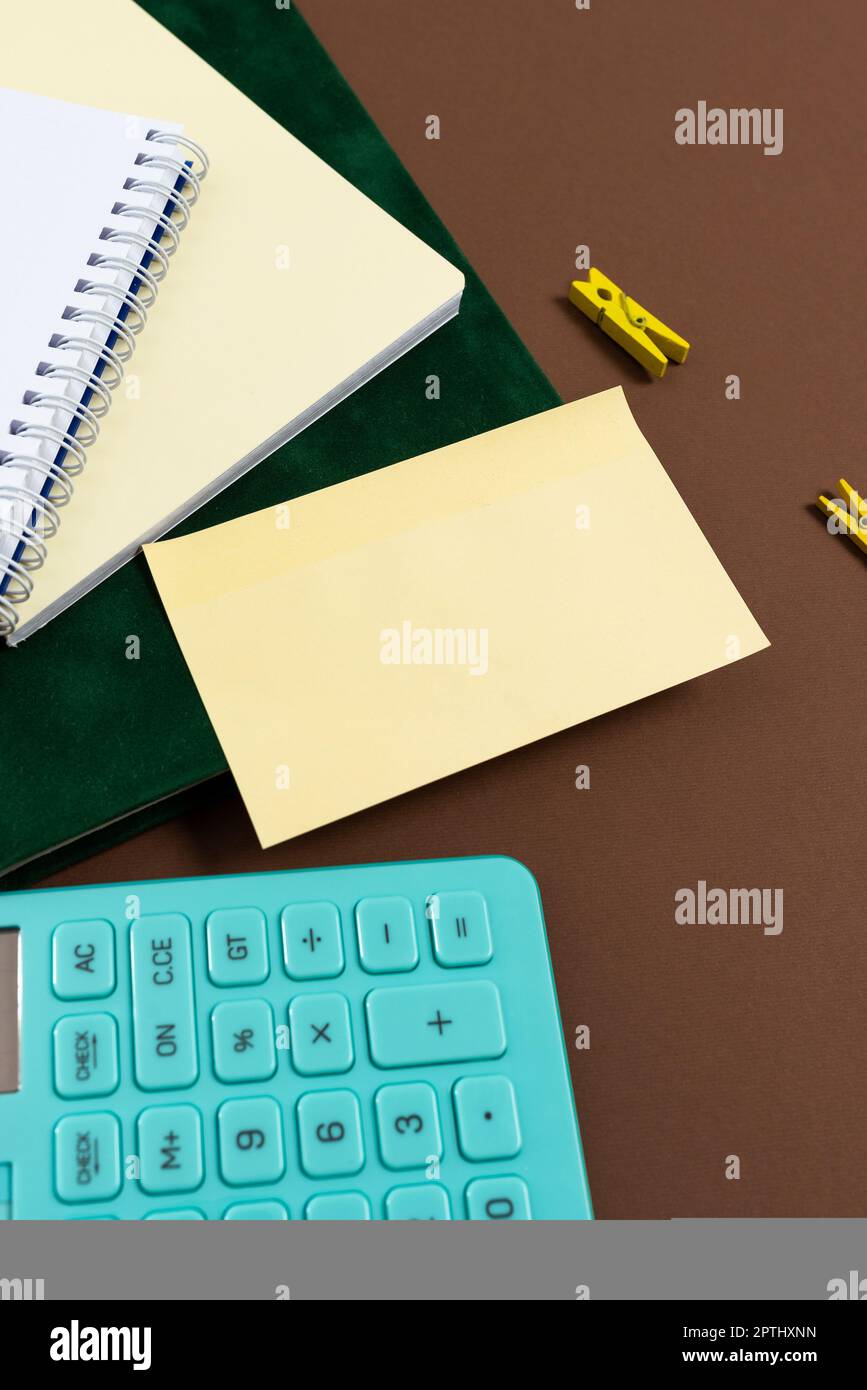 Multiple Assorted Collection Office Stationery Photo Placed Over Table Stock Photo