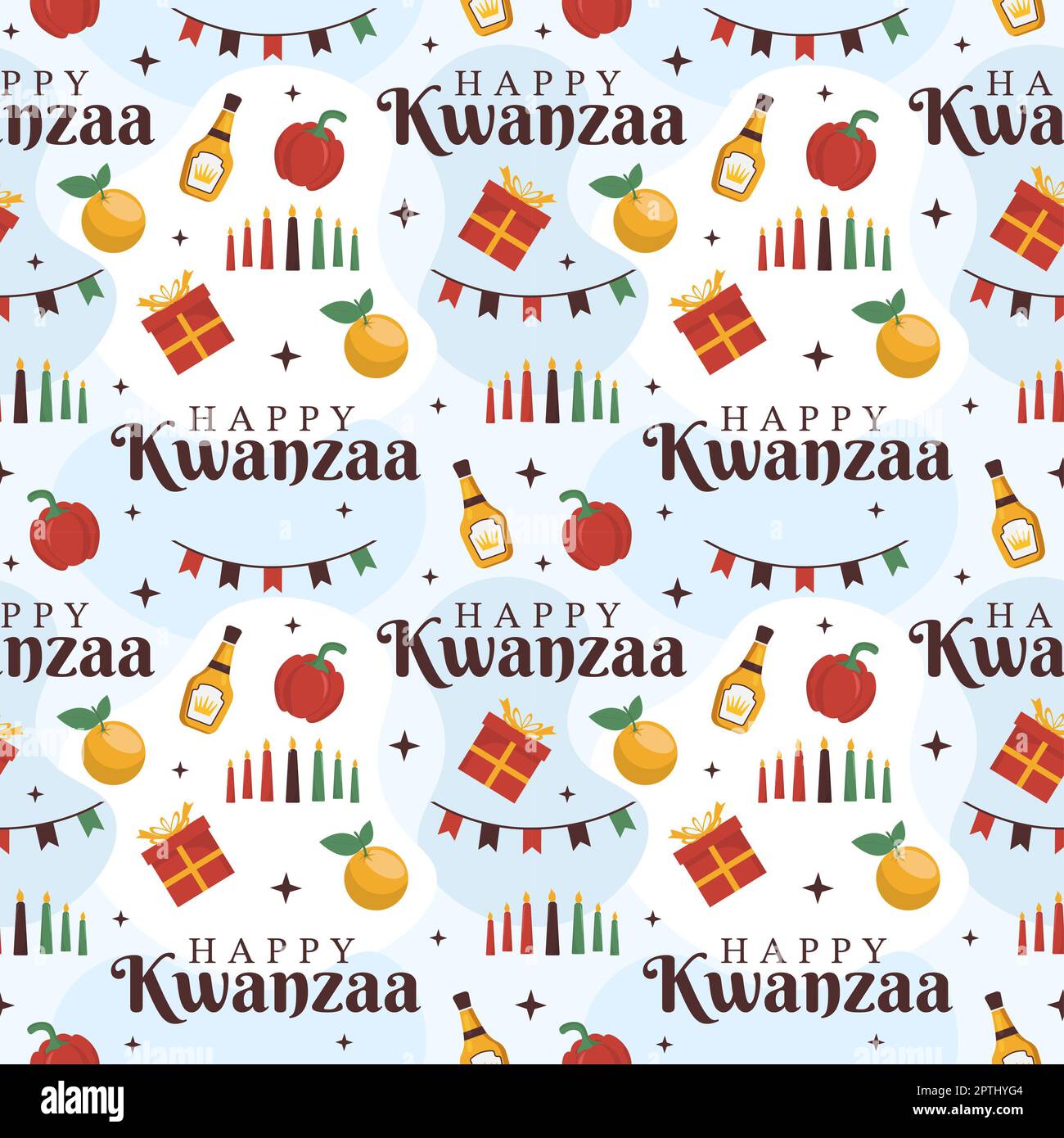 Happy Kwanzaa Holiday African Seamless Pattern Design with Festival ...